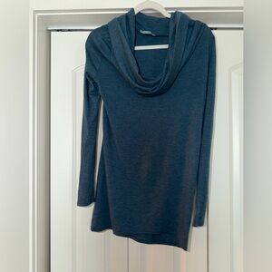 Women's Cowl Neck Long Sleeve Tunic Sweater - Teal